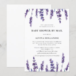 Eleganter Blumenlavender Baby Shower per Post Einladung
