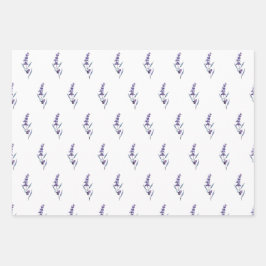Eleganter Blumenlavender Geschenkpapier Set