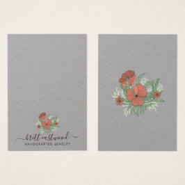 Eleganter Blumenmohn Earring Necklace Kraft