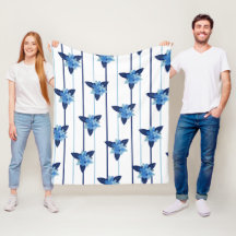 Eleganter Blumenmuster Streifen monochromatisch bl