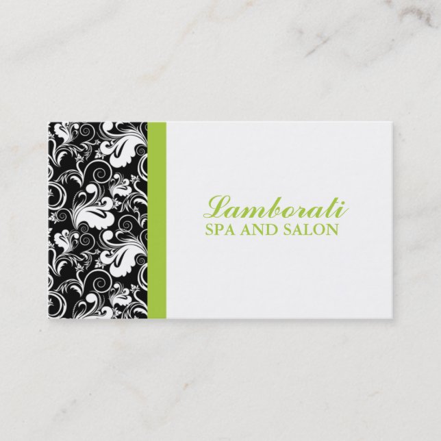 Eleganter Blumenmuster-Stylist-Salon-Friseur Visitenkarte (Vorderseite)