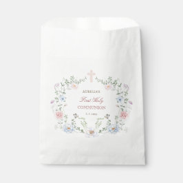 Eleganter Blumenrahmen Erste Kommunion Geschenktütchen