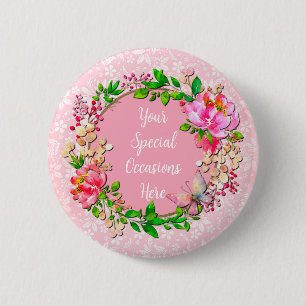 Eleganter Blumenrahmen: für jeden Anlass Button