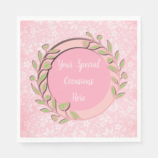 Eleganter Blumenrahmen: für jeden Anlass Serviette (Vorderseite)