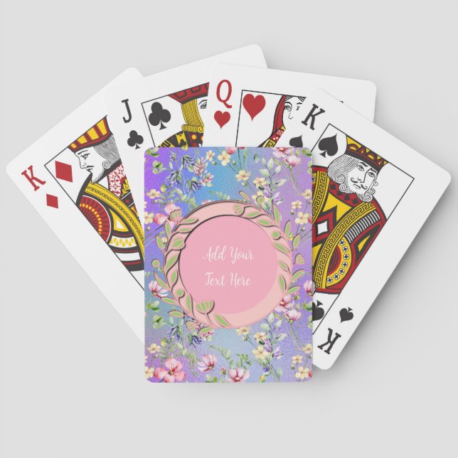 Eleganter Blumenrahmen: für jeden Anlass Spielkarten (Rückseite)