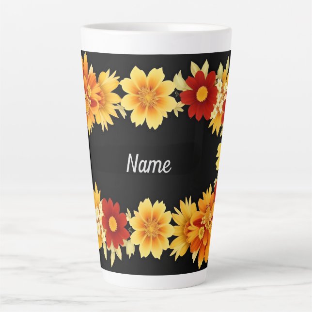 Eleganter Blumenrahmen Milchtasse (Vorderseite)