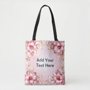 Eleganter Blumenrahmen mit rosa Lily Designs Tasche