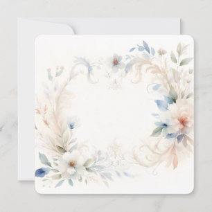 Eleganter Blumenrahmen mit sanftem Pastellhintergr Einladung