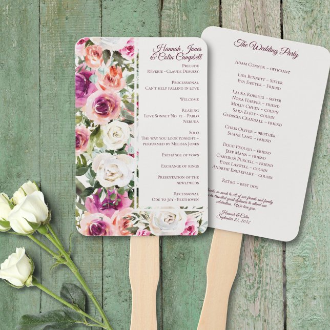 Eleganter Blumenrahmen Rosa Lila Pfirsichweiß Fächer (Von Creator hochgeladen)