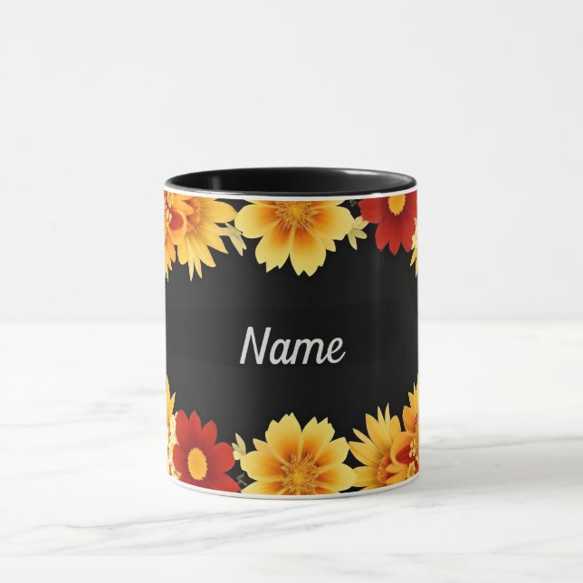 Eleganter Blumenrahmen Tasse (Zentrum)
