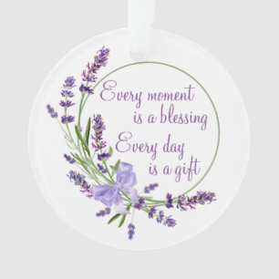 Eleganter Blumenreath Purple Blumen & Segen Ornament