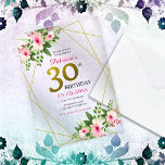 Eleganter Blumenrosa und Gold 30. Geburtstag Acryleinladungen<br><div class="desc">Pink und Gold 30. Geburtstag Einladung zum Geburtstag des Meilensteins zu feiern. Elegante Aquarelltipps mit Blumen und goldenen Glitzer sorgen für eine stilvolle und einzigartige Touch. Personalisieren Sie Ihre Party-Daten.</div>