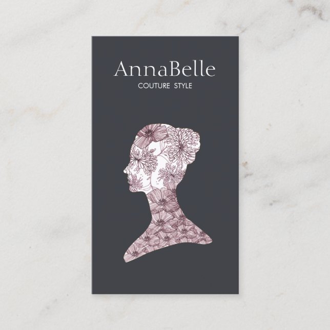 Eleganter Blumensalon Visitenkarte (Vorderseite)