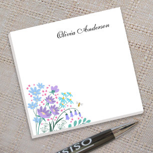 Eleganter Blumenstrauß Blaue Rosa Wildblumen Honig Post-it Klebezettel