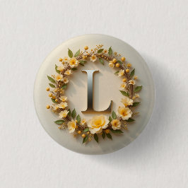 Eleganter Blumenstrauß mit Golden Letter L Button