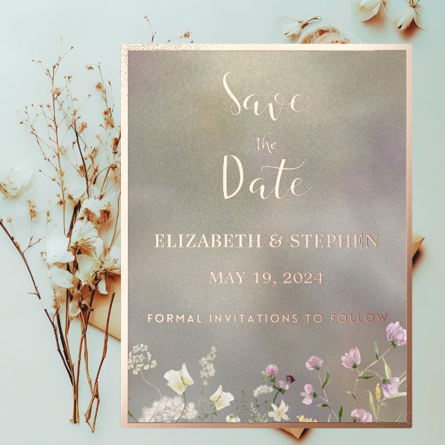Eleganter Blumenstrauß Save the Date Postkarte (Von Creator hochgeladen)