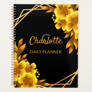 Eleganter Blumenstrauß Schwarz & Imitate Gelb Planer