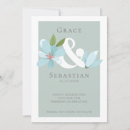 Eleganter Blumenstrauß und Hochzeit retten das Dat Save The Date