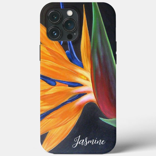 Eleganter Blumenvogel mit Paradiesnamen Skript Case-Mate iPhone Hülle (Rückseite)