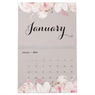 Eleganter Blumenwallkalender 2024 Kalender