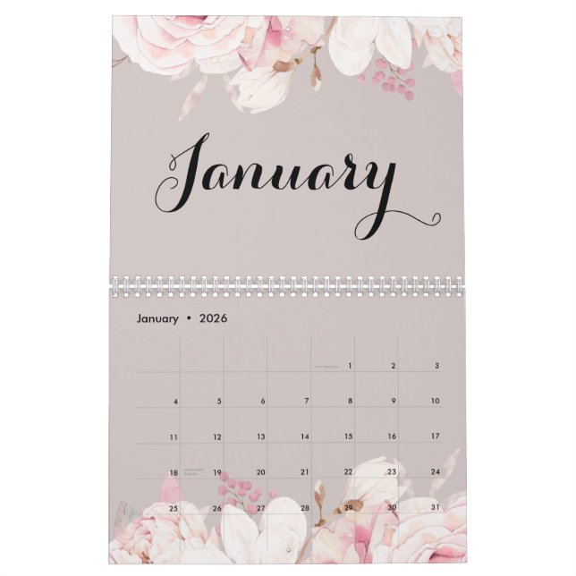 Eleganter Blumenwallkalender 2024 Kalender (Jan 2026)
