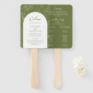 Eleganter Blumenweih Grüner Hochzeitsfan Fächer