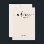 Eleganter Blush Advice für das Brautduschenspiel Hinweiskarte<br><div class="desc">Diese elegante und schicke Polterabend-Spielkarte besticht durch einen weichen,  rot-rosa Hintergrund mit moderner Schwarztypografie. Die stilvolle Art,  Ihre Duschgäste zu haben,  geben ihre besten oder lustigsten Ratschläge an die Braut zu sein.</div>