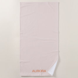 Eleganter Blush Beige Personalisierter Name Strandtuch