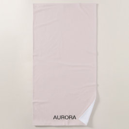 Eleganter Blush Beige Personalisierter Name Strandtuch