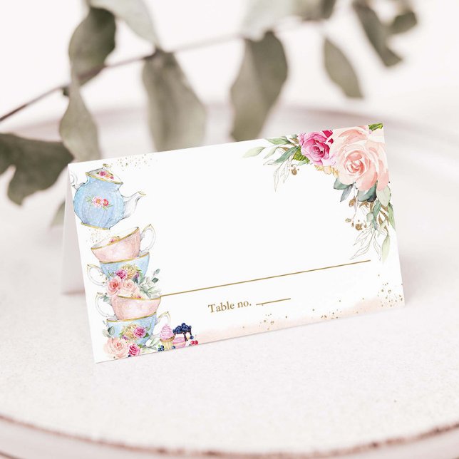 Eleganter Blush Blumenstrauß Party geflochtener Ze Platzkarte (Von Creator hochgeladen)