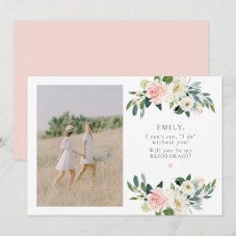 Eleganter Blush Foto Bridesmaid Vorschlag Einladung