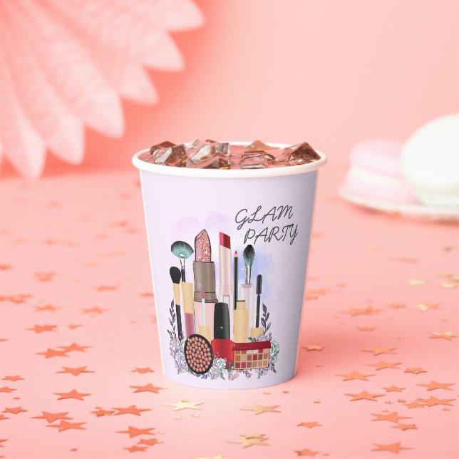 Eleganter Blush Girly Pink Makeup Artist Glamour Pappbecher (Insitu)