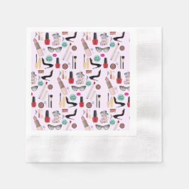 Eleganter Blush Girly Pink Makeup Artist Glamour Serviette