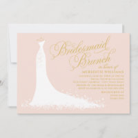 Eleganter Blush Gold Wedding Gown Bridesmaid Brunc