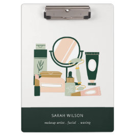 Eleganter Blush Green Makeup Artist Cosmologe Klemmbrett