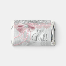 Eleganter Blush Pink Diamond Pearl Baby Shower Her