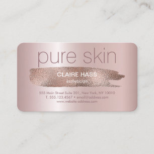 Eleganter Blush Pink Gold Glitzer Östhetician Well Visitenkarte
