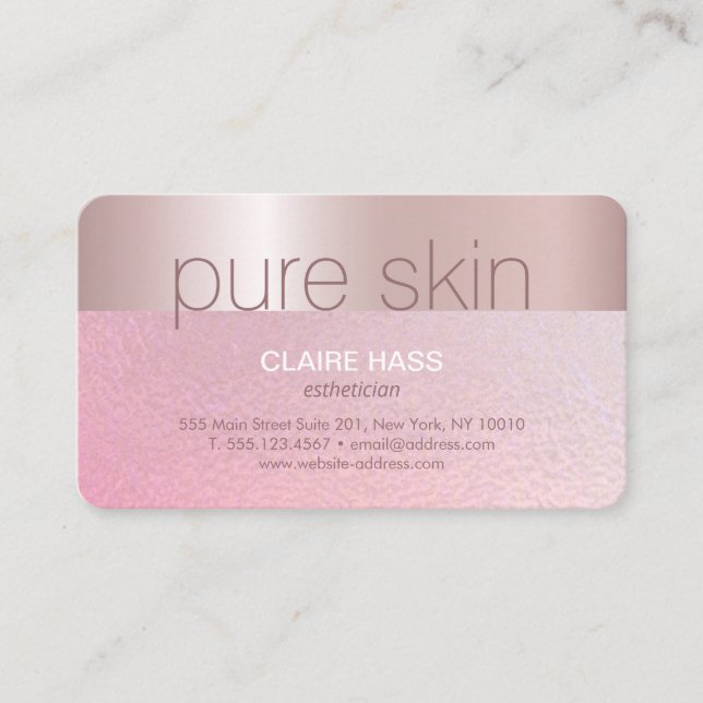 Eleganter Blush Pink Gold Wellness-Center Visitenkarte (Vorderseite)