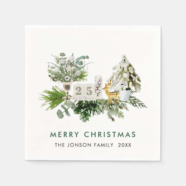 Eleganter Bohemischer Weihnachtsaufenthalt Serviette (Vorderseite)