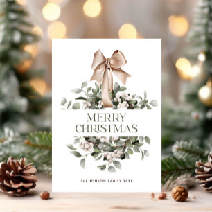 Eleganter bohemischer Weihnachtskranz-Gruß Feiertagskarte