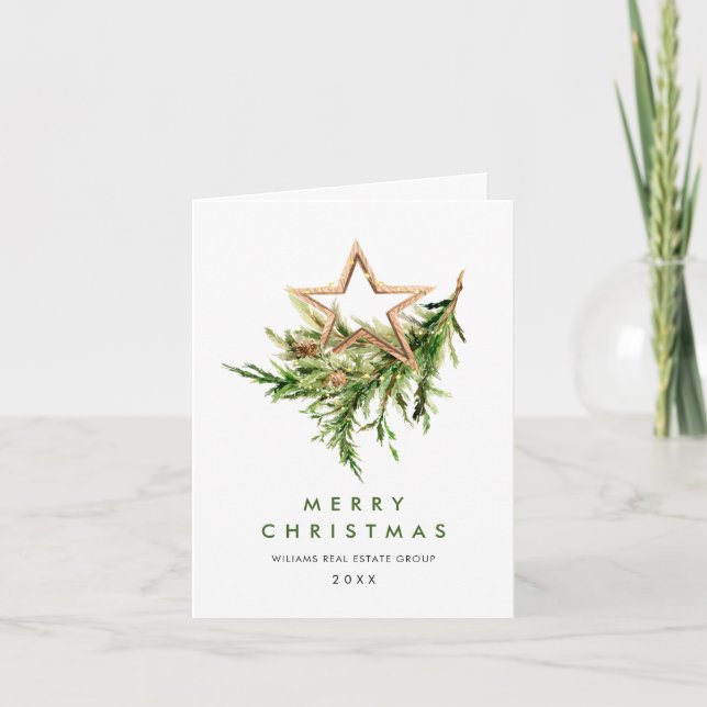 Eleganter Bohemischer Weihnachtsverband Feiertagskarte (Vorderseite)