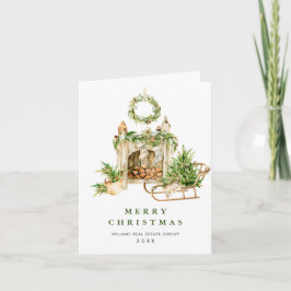 Eleganter Bohemischer Weihnachtsverband Feiertagskarte