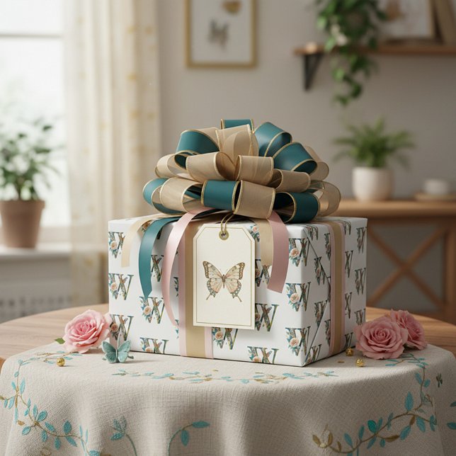 Eleganter böhmischer Blumenbrief W Geschenkpapier (Von Creator hochgeladen)