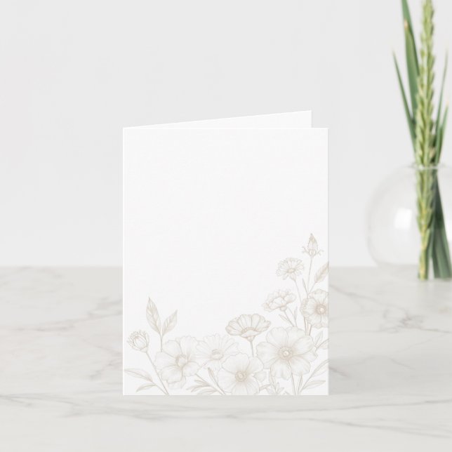 Eleganter Boho-Blumen-Linienkunst-Rahmenhintergrun (Vorderseite)
