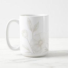 Eleganter Boho-Blumen-Linienkunst-Rahmenhintergrun Kaffeetasse