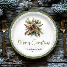 Eleganter Boho-Botanischer-Christbaum-Tafel-Teller