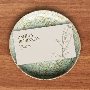 Eleganter boho-botanischer pastellfarbener erdiger visitenkarte