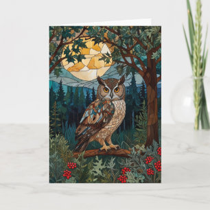 Eleganter Boho-Fleck-Glasuhwald Karte