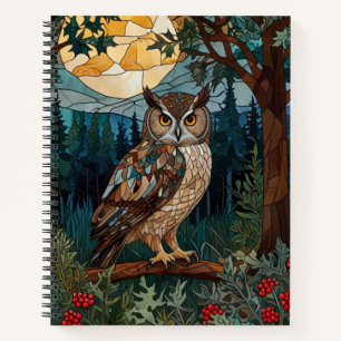 Eleganter Boho-Fleck-Glasuhwald Notizbuch