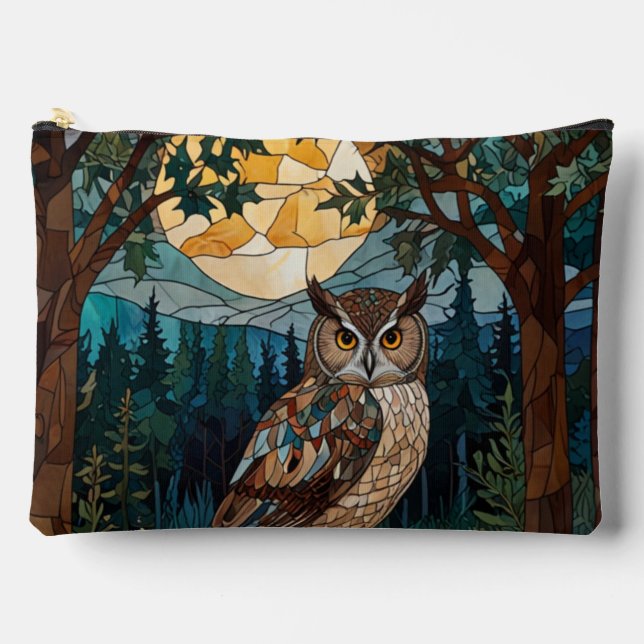 Eleganter Boho-Fleck-Glasuhwald Zubehörtasche (Vorderseite)